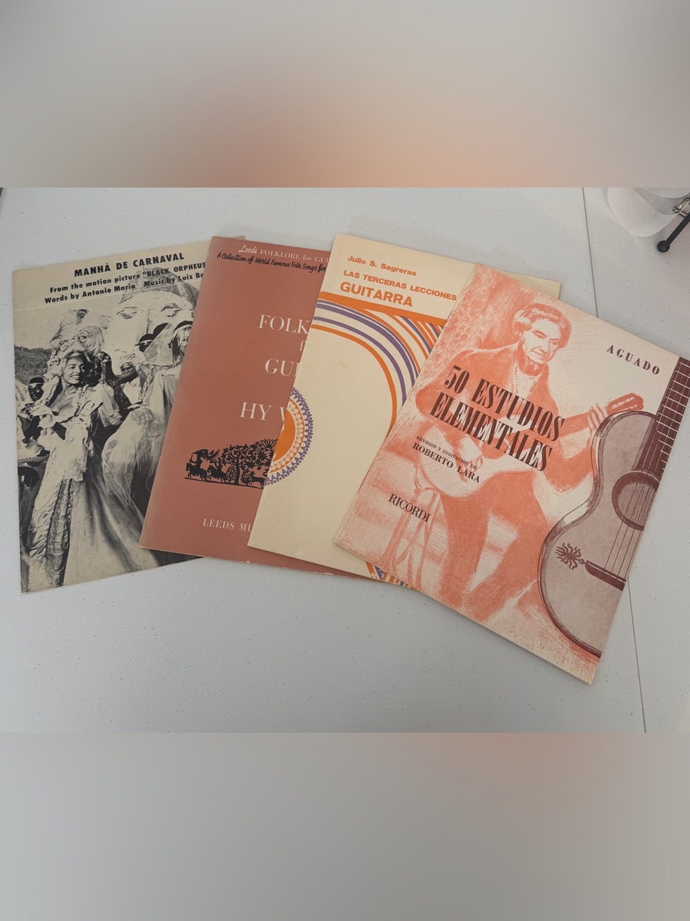 Vintage Classical Guitar Sheet Music Lot Sagreras Aguado Hy White Black Orpheus